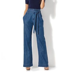 NWT! NY&Co SOHO Jeans Paperbag Waist Wide Leg Pant